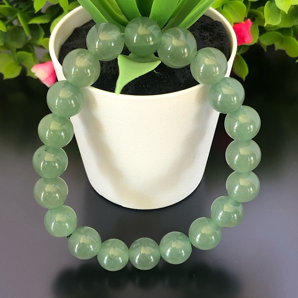 Green Aventurine 10mm Natural Stone Beads Stretchable Bracelet